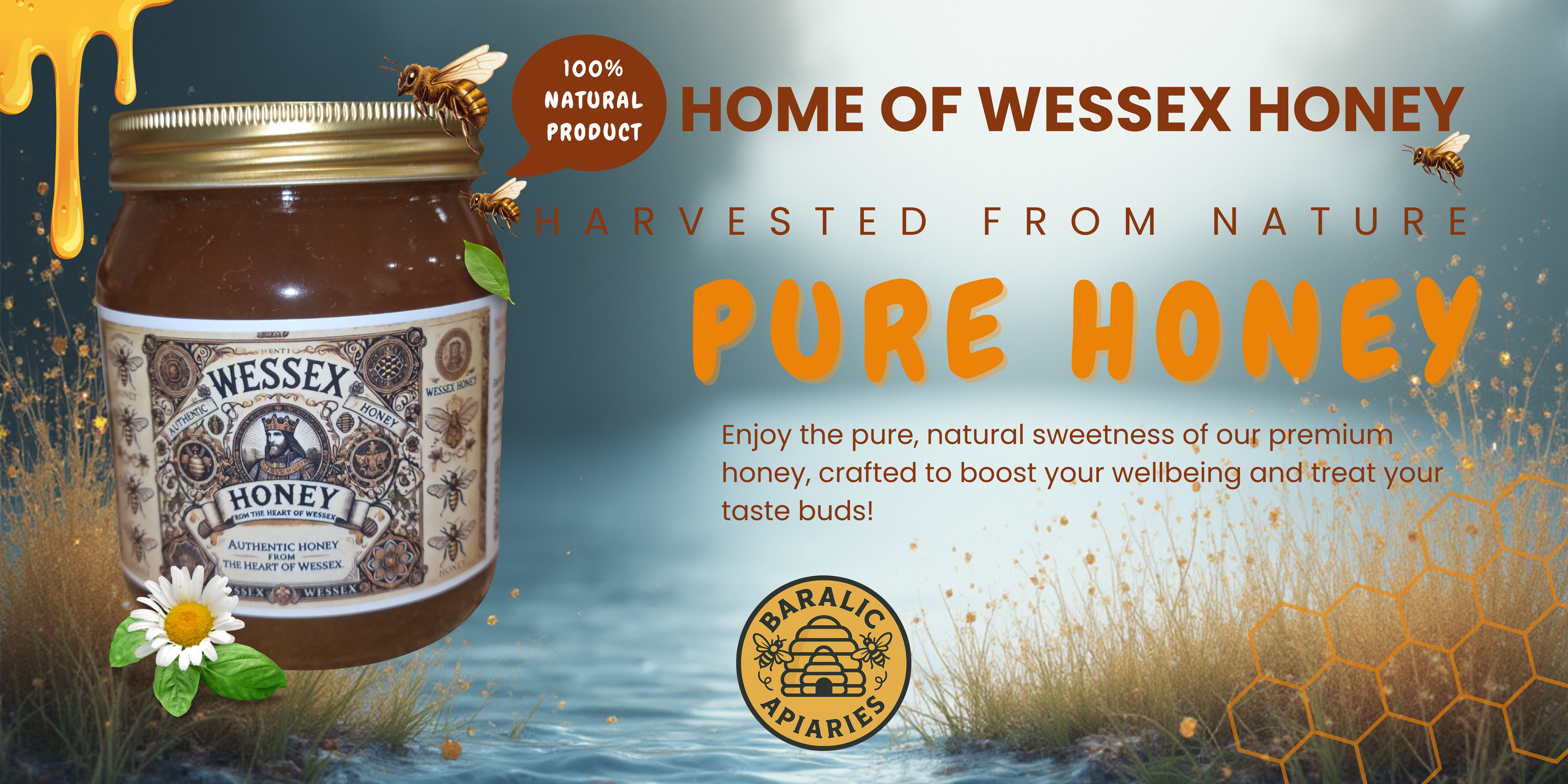 Pure raw local honey from Hampshire beekeepers - Buy fresh wildflower and heather honey